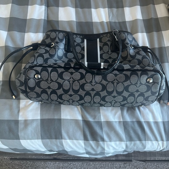 Coach Black and Gray Signature Tote Bag Purse Vintage **Final Price Drop** - Picture 1 of 9